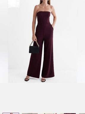 Express Deep Burgundy Wide-Leg Jumpsuit